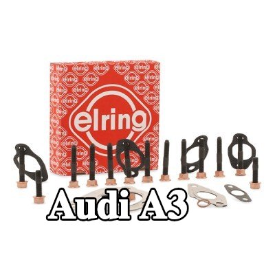 ELRING مجموعة التثبيت, الشاحن مع الحشيات/الأختام, مع مسامير/براغي, مع حشية (حشيات) مشعب العادم — 1997 Audi A3