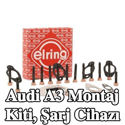 ELRING Montaj Kiti, conta/sızdırmazlık elemanları ile şarj cihazı, cıvata/vida ile, egzoz manifoldu contası ile (ler) — 1997 Audi A3