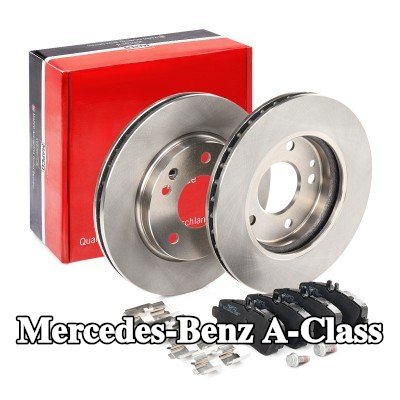 MAPCO مجموعة أقراص الفرامل والوسادات للمحور الأمامي, مُهوى — 2000 Mercedes-Benz A-Class