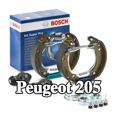 BOSCH مجموعة فرامل أسطوانية مع الملحقات, مع أسطوانة فرامل العجلة — Peugeot 205