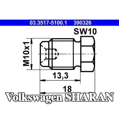 ATE سدادة لولبية، أسطوانة الفرامل الرئيسية — Volkswagen Sharan
