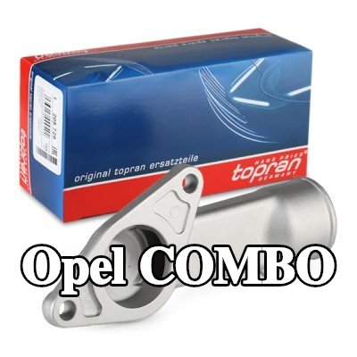 TOPRAN شفة سائل التبريد لرأس الأسطوانة, جانب البكرة, الجانب الأمامي — Opel Combo