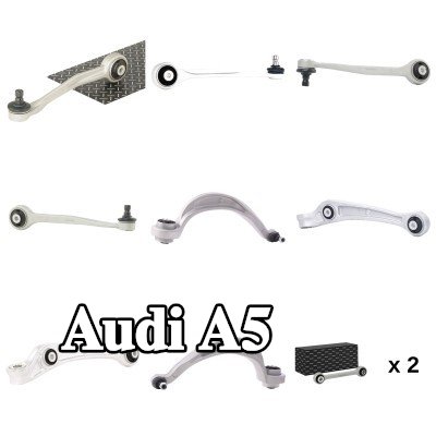 RIDEX مجموعة الوصلات, تعليق العجلة المحور الأمامي, السفلي, علوي, مع قضيب توصيل — 2012 Audi A5