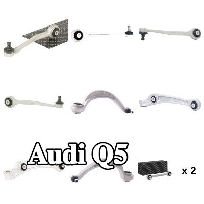 RIDEX مجموعة الوصلات, تعليق العجلة المحور الأمامي, السفلي, علوي, مع قضيب توصيل — Audi Q5