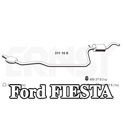 ERNST كاتم الصوت الأمامي — 1990 Ford Fiesta