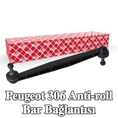FEBI BILSTEIN Stabilizatör kolu OE Turbo YENİ, Ön Aks Sağ, 300mm, Plastik, somunlu — Peugeot 306