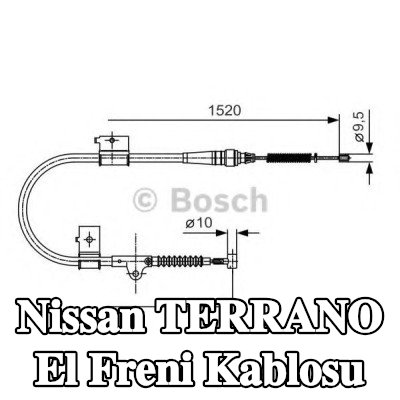 BOSCH El freni kablosu 1520mm — Nissan Terrano