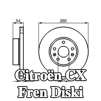 BOSCH Fren diski Dış Çap: 260mm, Havalandırmalı, içten havalandırmalı, Yağlanmış — Citroën Cx