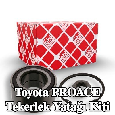 FEBI BILSTEIN Sol ön aks tekerlek yatağı kiti, Ön Aks Sağ, ABS sensör halkalı, entegre manyetik sensör halkalı, tutma halkası, aks somunu ile — Toyota Proace