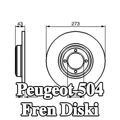 BOSCH Fren diski Dış Çap: 273mm, düz, Yağlanmış — Peugeot 504