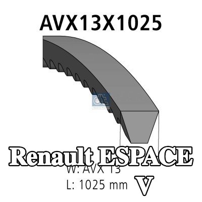 DT Spare Parts مجموعة الحزام V — Renault Espace