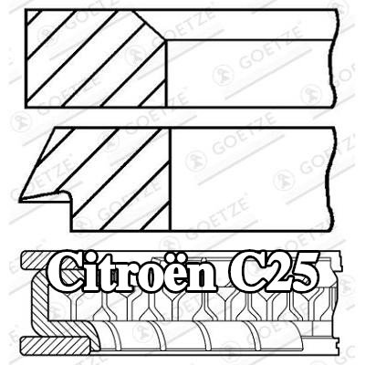 GOETZE ENGINE مجموعة حلقات المكبس — 1990 Citroën C25
