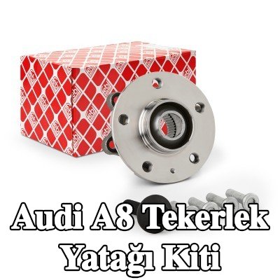 FEBI BILSTEIN ABS sensör halkalı tekerlek yatağı kiti, entegre manyetik sensör halkalı, sabitleme/montaj malzemesi ile — Audi A8