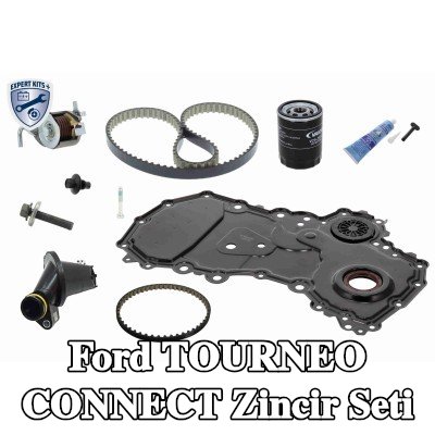 VAICO Triger kayış kiti Diş Sayısı 1: 103, kapaklı, vida ile, gergi elemanı ile, yağ tahliye tapalı, yağ filtresi ile — Ford Tourneo Connect