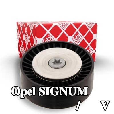 FEBI BILSTEIN بكرة الانحراف/التوجيه, V-ribbed belt Outer Diameter: 70mm, مع برغي — Opel Signum
