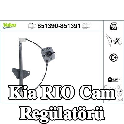 VALEO Sol ön cam regülatörü, Elektrikli, elektrik motoru olmadan — Kia Rio