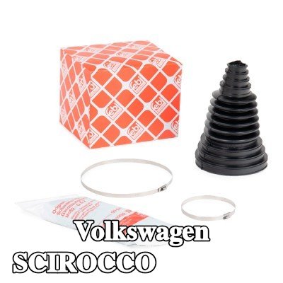 FEBI BILSTEIN غطاء مفصل CV المحور الأمامي, المحور الخلفي, مع شحم, مع مشابك — Volkswagen Scirocco