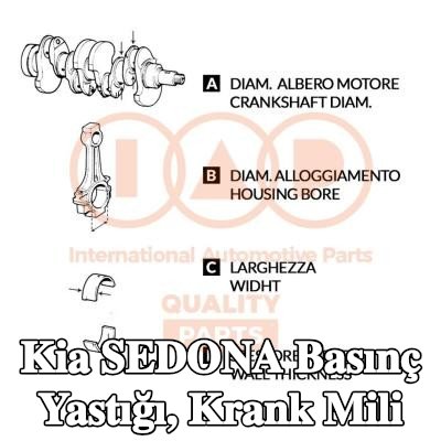IAP QUALITY PARTS Basınç Yastığı, krank mili — Kia Sedona