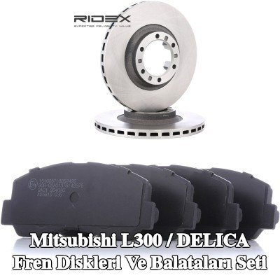 RIDEX Fren diskleri ve balataları seti Ön Aks, Havalandırmalı — 1994 Mitsubishi L300 / Delica