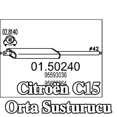 MTS Orta susturucu 1060mm — Citroën C15
