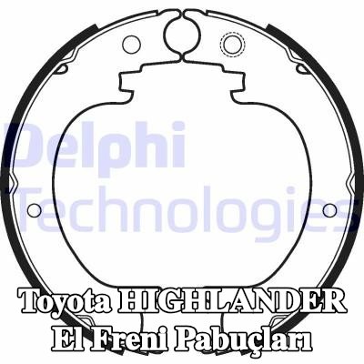 DELPHI El freni pabuçları — Toyota Highlander