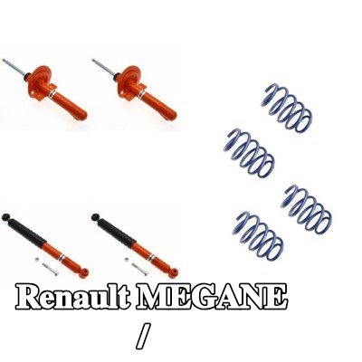 KONI مجموعة التعليق, الزنبركات اللولبية / ممتصات الصدمات للمحور الأمامي, المحور الخلفي — 2003 Renault Megane