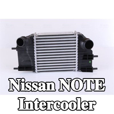 NISSENS Hızlı bağlantı elemanlı intercooler, Sol konektör, açılı, Sağ konektör, açılı — Nissan Note