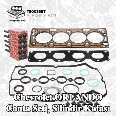 ET ENGINETEAM Conta seti, silindir kapağı vida seti ile silindir kapağı, valf kapağı contası ile, valf gövdesi contalı — Chevrolet Orlando