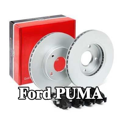 MAPCO مجموعة أقراص الفرامل والوسادات للمحور الأمامي, مُهوى — Ford Puma