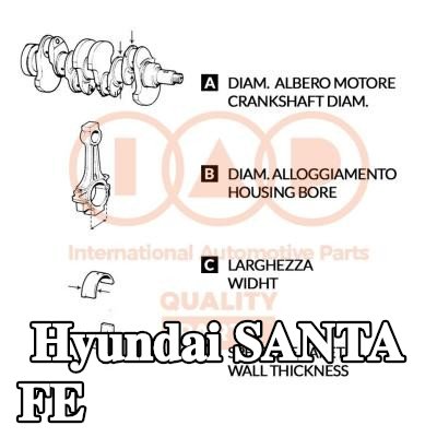 IAP QUALITY PARTS مجموعة محامل قضيب التوصيل — 2012 Hyundai Santa Fe