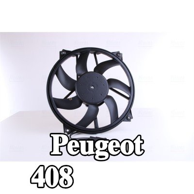 NISSENS مروحة, المبرد 390mm, مع غطاء مروحة المبرد, بدون مقاوم, بدون وحدة التحكم — 2012 Peugeot 408