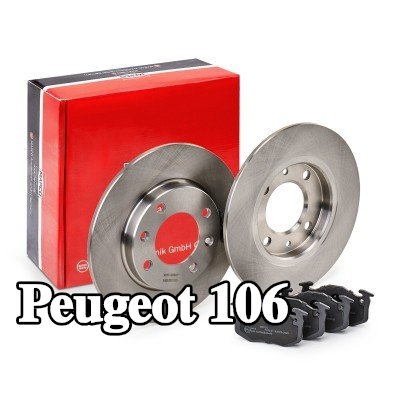 MAPCO مجموعة أقراص الفرامل والوسادات للمحور الخلفي, صلب — 1995 Peugeot 106
