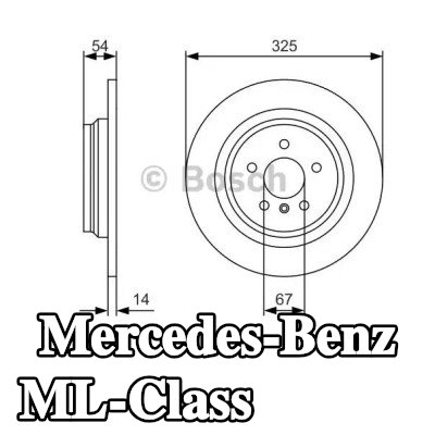 BOSCH القطر الخارجي لقرص المكابح: 325mm, صلب, مطلي — Mercedes-Benz ML-Class