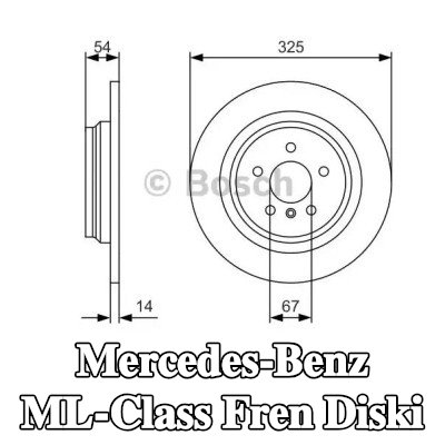 BOSCH Fren diski Dış Çap: 325mm, düz, Kaplamalı — Mercedes-Benz ML-Class