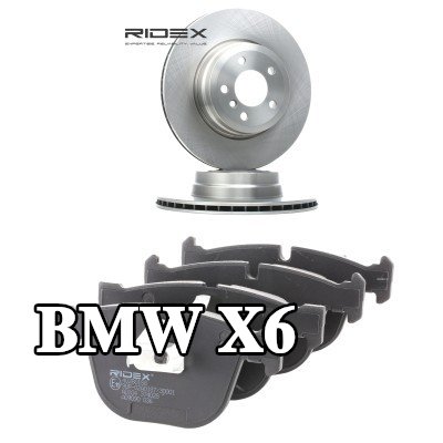 RIDEX مجموعة أقراص الفرامل والوسادات للمحور الخلفي, مزود بفتحات تهوية داخلية — 2012 BMW X6