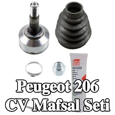 FEBI BILSTEIN Ön aks sol CV mafsal kiti, Ön Aks Sağ, Tekerlek Tarafı, somunlu, gres ile — Peugeot 206