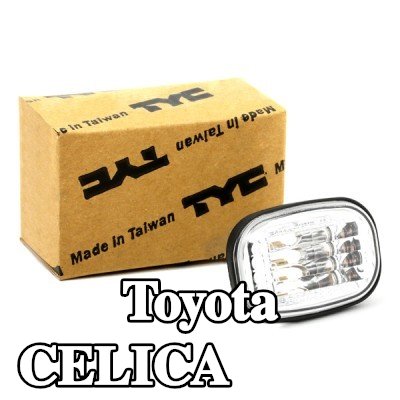 TYC مؤشر جانبي كلا الجانبين, تركيب جانبي, شفاف, بدون حامل لمبة — Toyota Celica