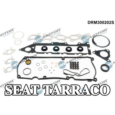 DR.MOTOR AUTOMOTIVE مجموعة حشيات كاملة, محرك مزود بمانع تسرب عمود الكامات, مع حشية غطاء الصمام, مع أختام ساق الصمام, بدون حشية رأس الأسطوانة, مع حشية (حشيات) مشعب العادم, مع حشية (حشيات) مشعب السحب — SEAT Tarraco