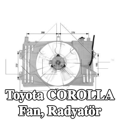 NRF Fan, radyatör 360mm, radyatör fan kapağı — 2002 Toyota Corolla