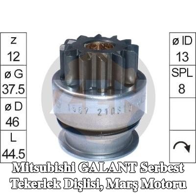 ERA Serbest Tekerlek Dişlisi, marş motoru — Mitsubishi Galant