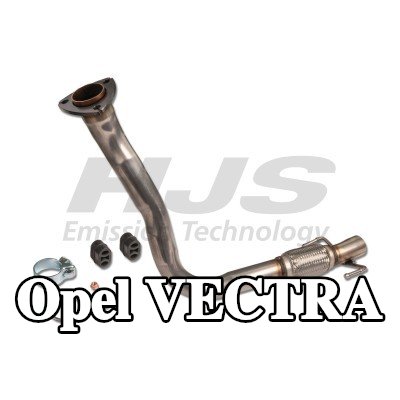 HJS أنبوب إصلاح, محول حفاز قبل المحول الحفاز, مع مواد تثبيت — Opel Vectra
