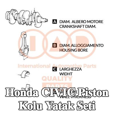 IAP QUALITY PARTS Piston Kolu Yatak Seti — 2002 Honda Civic