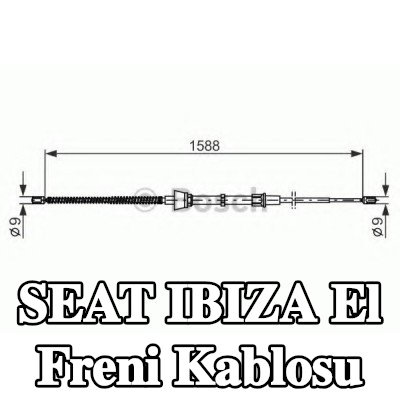 BOSCH El freni kablosu 1588mm — 2012 SEAT Ibiza