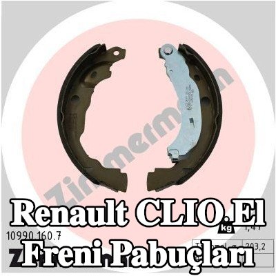 ZIMMERMANN El freni pabuçları Arka Aks, Fotoğraf, tedarik kapsamına uygundur, kol — Renault Clio