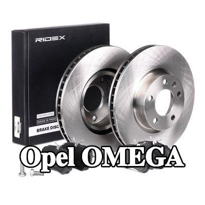 RIDEX مجموعة أقراص الفرامل والوسادات للمحور الأمامي, مُهوى — Opel Omega