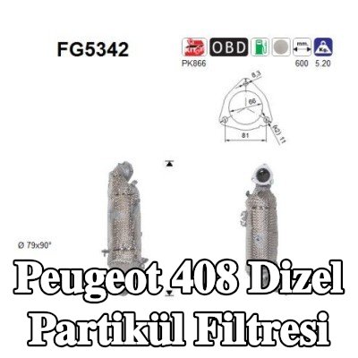 AS Dizel partikül filtresi — Peugeot 408