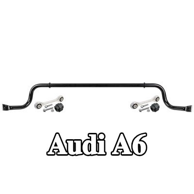 FEBI BILSTEIN قضيب مانع الانقلاب مع حوامل مطاطية, المحور الأمامي, مع قضيب توصيل — Audi A6
