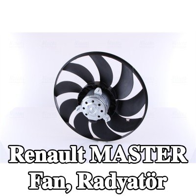 NISSENS Fan, radyatör 384mm, radyatör fanı kapağı olmadan, direnç olmadan, kontrol ünitesi olmadan — 2000 Renault Master