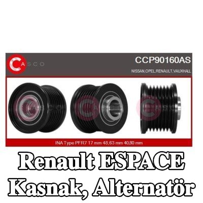 CASCO Kasnak, alternatör — Renault Espace