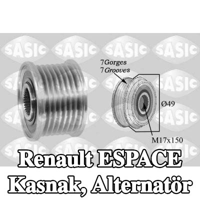 SASIC Kasnak, alternatör — 2016 Renault Espace